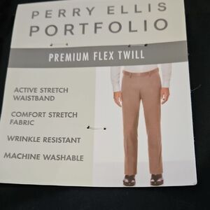 Perry Ellis Men Portfolio Premium Flex Twill Khakis 38x30